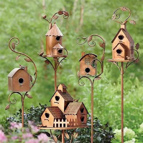 small metal bird houses|vintage metal bird houses.